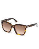 Amarra Square Acetate Sunglasses, Tortoise/Brown