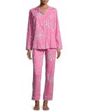 Bouquet-Print Pajama Set, Pink Flower