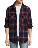 Flannel Plaid Shirt, Red/Navy/White
