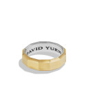 Faceted Metal Band Ring with Gold