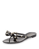 Rockstud PVC Thong Sandal, Nero