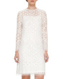 Geometric Lace Shift Dress 