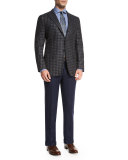 Cashmere Check Sport Coat, Gray/Black