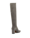 Carmick Stretch Suede Knee Boot, Storm