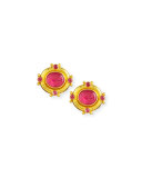 Quadriga Intaglio Clip/Post Earrings, Pink