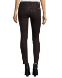 The Ankle Skinny Coated Jeans, Plum