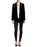 Velvet Button-Front Jacket 