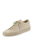Achilles Suede Low-Top Sneaker, Taupe