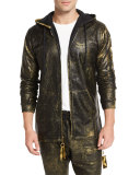 Gold-Coated Zip-Up Hoodie, Gold