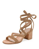 Janis Low Suede Lace-Up Sandal