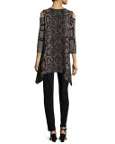 Rattle & Roll Cold-Shoulder Animal-Print Tunic 