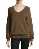 Cashmere Raglan V-Neck Sweater