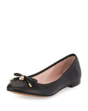 willa classic leather ballerina flat, black