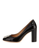 Ena Patent Gancio 85mm Pump, Black (Nero)