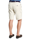 Garment-Dyed Cargo Shorts, Ivory
