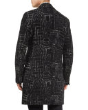 Corduroy Flat-Front Pants, Black