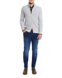 Medium Wash Denim Corduroy Jeans, Blue