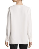 Byrus Split-Neck Silk Blouse