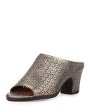 Post Laser-Cut Low-Heel Mule, Graphite
