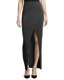 Yasmin Overlap Maxi Skirt, Charcoal