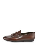 Leather Tassel Loafer, Brown