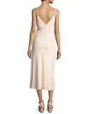 Satin Tank Midi Dress, Light Pink