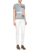 Hidalgo Denim Ankle Jeans, White
