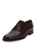 Leather Cap-Toe Oxford Dress Shoe, Brown