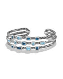 Confetti Narrow Cuff Bracelet with Blue Topaz and Hampton Blue Topaz