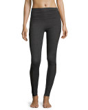 Mesh Behavior High-Waist Performance Leggings, Heather Gray