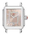 Deco Madison Watch Head with Diamonds, Silver/Beige