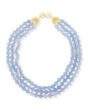 Beaded Lavender Blue Chalcedony Necklace