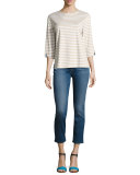 Crop and Roll Straight-Leg Jeans 