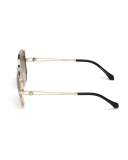 Square Metal Open-Inset Sunglasses, Gold