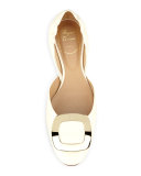 Ballerine Chips d'Orsay Flat, White 