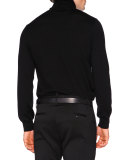 Wool Turtleneck Sweater, Black