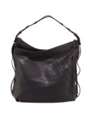 Aster Leather Hobo Bag, Black