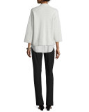 3/4-Sleeve Grid Kimono Jacket 