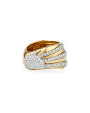 18k Gold Sun Ray Ring with Diamonds