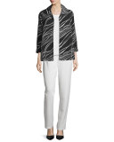 Shantung Longer-Cut Tank, White, Petite  