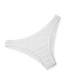 Cotton-Blend Bikini Briefs, White