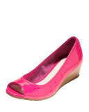 Air Tali Open-Toe Wedge Pump, Electra Pink