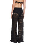 Wide-Leg Lace Coverup Pants