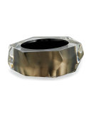 Faceted Chunky Lucite Bangle, Green