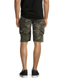 Camouflage Cargo Cutoff Shorts, Green