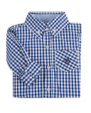 Poplin Classic Gingham Shirt, Navy, Size 2-6