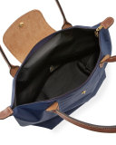 Le Pliage Medium Monogram Shoulder Tote Bag, New Navy