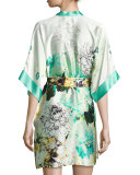 Silk Short Robe, Ibiza Print