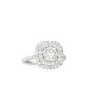 Bouquet 18k White Gold Square Diamond Ring, Size 6.5