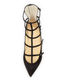 Toerless Muse Caged Skimmer Flat, Black
